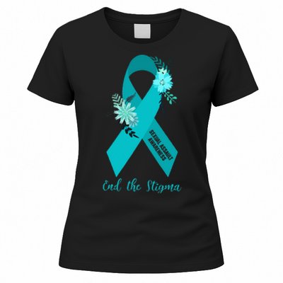 Ph Floral Ribbon Sexual Assault Awareness Month Women's T-Shirt