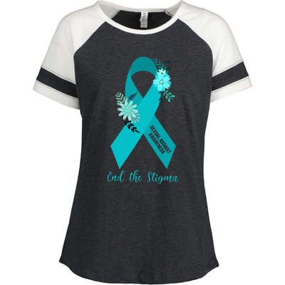 Ph Floral Ribbon Sexual Assault Awareness Month Enza Ladies Jersey Colorblock Tee