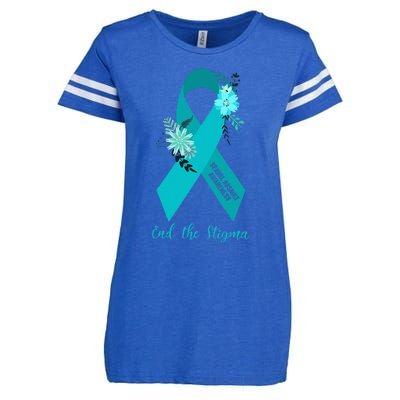 Ph Floral Ribbon Sexual Assault Awareness Month Enza Ladies Jersey Football T-Shirt