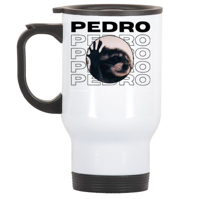 Pedro Funny Raccoon Dancing Meme Stainless Steel Travel Mug