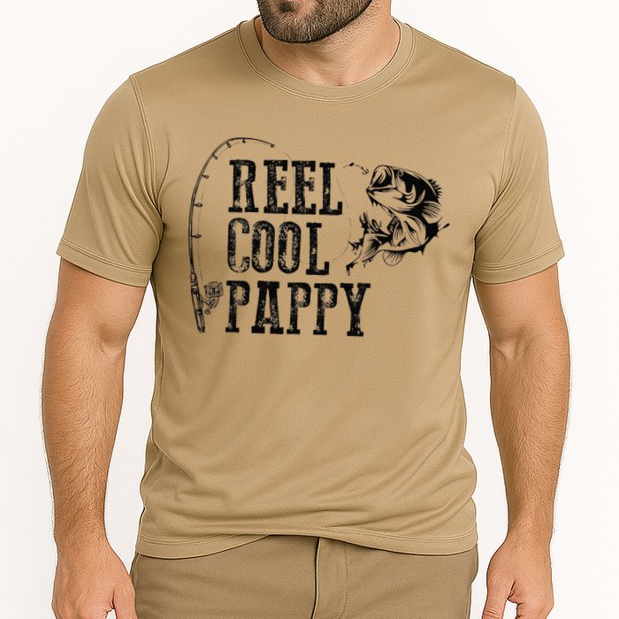 Pappy Fishing Reel Cool Pappy Funny Gift Cooling Performance Crew T-Shirt