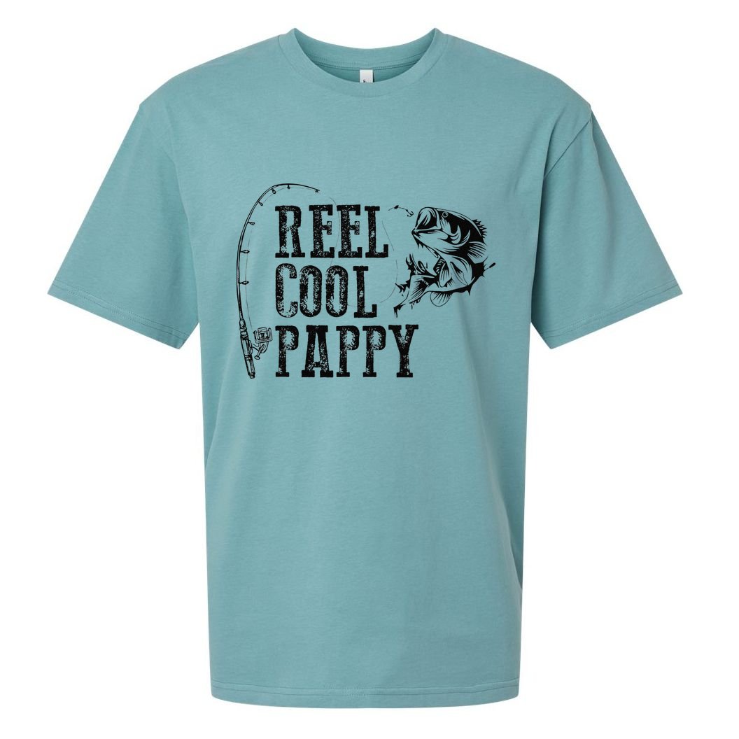 Pappy Fishing Reel Cool Pappy Funny Gift Sueded Cloud Jersey T-Shirt