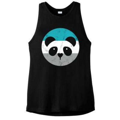 Panda Face Retro Gift For Men Or Boy Ladies PosiCharge Tri-Blend Wicking Tank