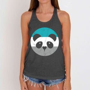 Panda Face Retro Gift For Men Or Boy Women's Knotted Racerback Tank