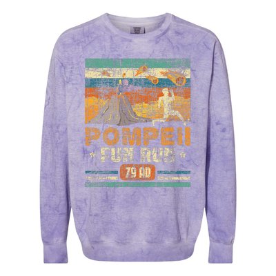 Pompeii Fun Run Geography Volcanologist Volcanology Colorblast Crewneck Sweatshirt