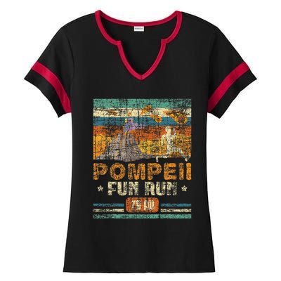 Pompeii Fun Run Geography Volcanologist Volcanology Ladies Halftime Notch Neck Tee