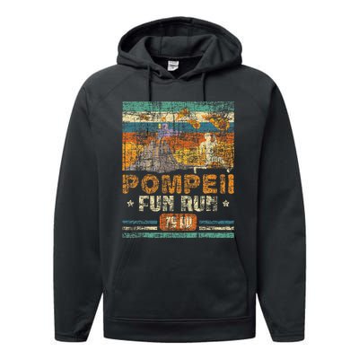 Pompeii Fun Run Geography Volcanologist Volcanology Performance Fleece Hoodie