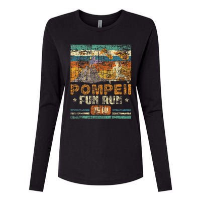 Pompeii Fun Run Geography Volcanologist Volcanology Womens Cotton Relaxed Long Sleeve T-Shirt