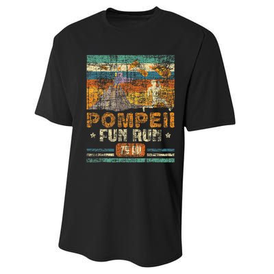 Pompeii Fun Run Geography Volcanologist Volcanology Performance Sprint T-Shirt