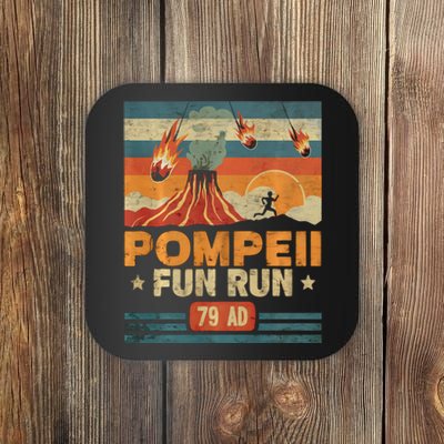 Pompeii Fun Run Retro Volcano Lover Geology Volcanologist Coaster