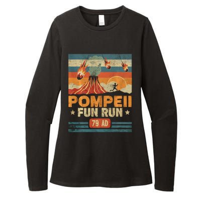 Pompeii Fun Run Retro Volcano Lover Geology Volcanologist Womens CVC Long Sleeve Shirt