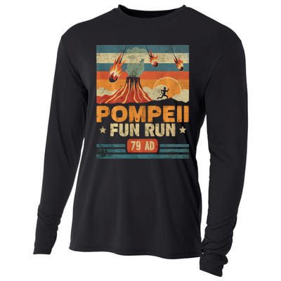 Pompeii Fun Run Retro Volcano Lover Geology Volcanologist Cooling Performance Long Sleeve Crew