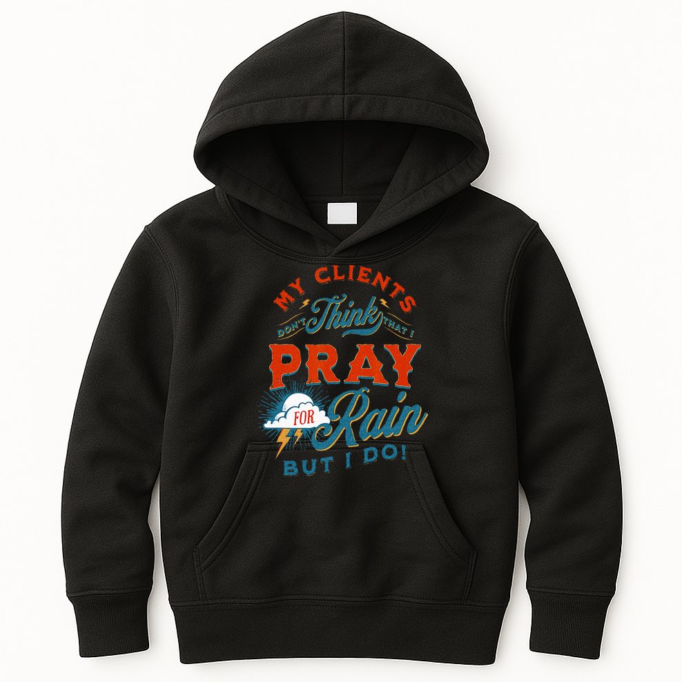 Pray For Rain Cut The Grass Mow The Lawn Farmers Market Kids Hoodie