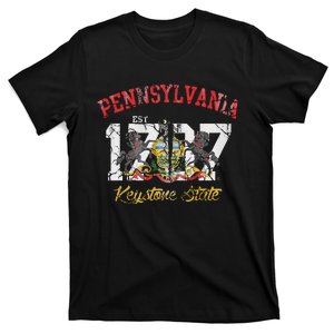 Pennsylvania Flag Retro Distressed Fade T-Shirt