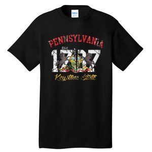 Pennsylvania Flag Retro Distressed Fade Tall T-Shirt