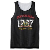 Pennsylvania Flag Retro Distressed Fade Mesh Reversible Basketball Jersey Tank