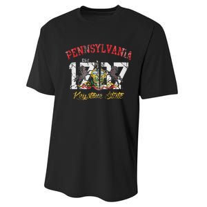 Pennsylvania Flag Retro Distressed Fade Performance Sprint T-Shirt