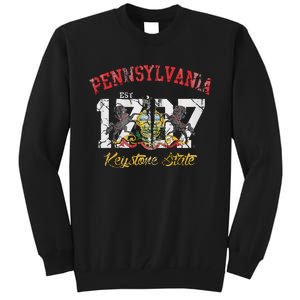 Pennsylvania Flag Retro Distressed Fade Tall Sweatshirt