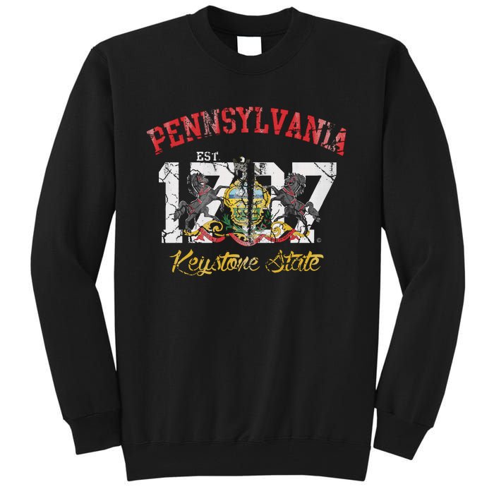 Pennsylvania Flag Retro Distressed Fade Tall Sweatshirt