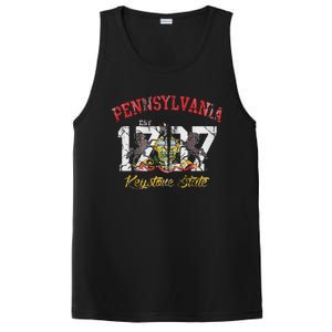 Pennsylvania Flag Retro Distressed Fade PosiCharge Competitor Tank