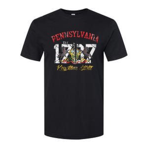 Pennsylvania Flag Retro Distressed Fade Softstyle CVC T-Shirt