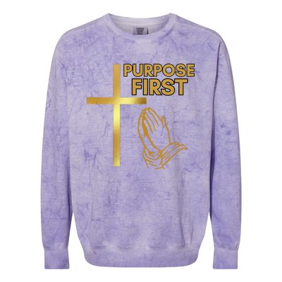 Purpose First Redeemed Cross Nails Christian Colorblast Crewneck Sweatshirt