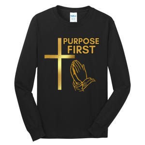 Purpose First Redeemed Cross Nails Christian Tall Long Sleeve T-Shirt