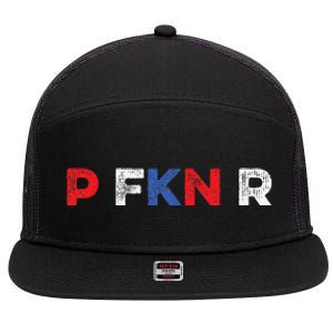 P FKN R Puerto Rico Fan Funny Meme Spanish Music Urban Slang 7 Panel Mesh Trucker Snapback Hat