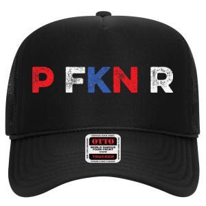 P FKN R Puerto Rico Fan Funny Meme Spanish Music Urban Slang High Crown Mesh Back Trucker Hat