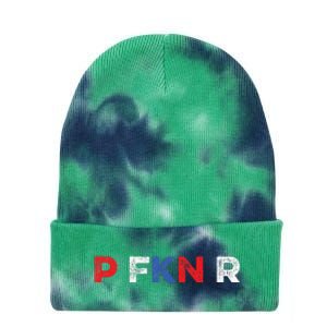 P FKN R Puerto Rico Fan Funny Meme Spanish Music Urban Slang Tie Dye 12in Knit Beanie