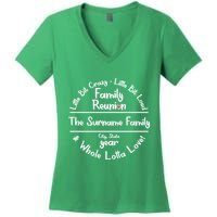 Personalized Family Reunion A Little Bit Crazy Little Bit Loud Whole Lotta Love Women's V-Neck T-Shirt
