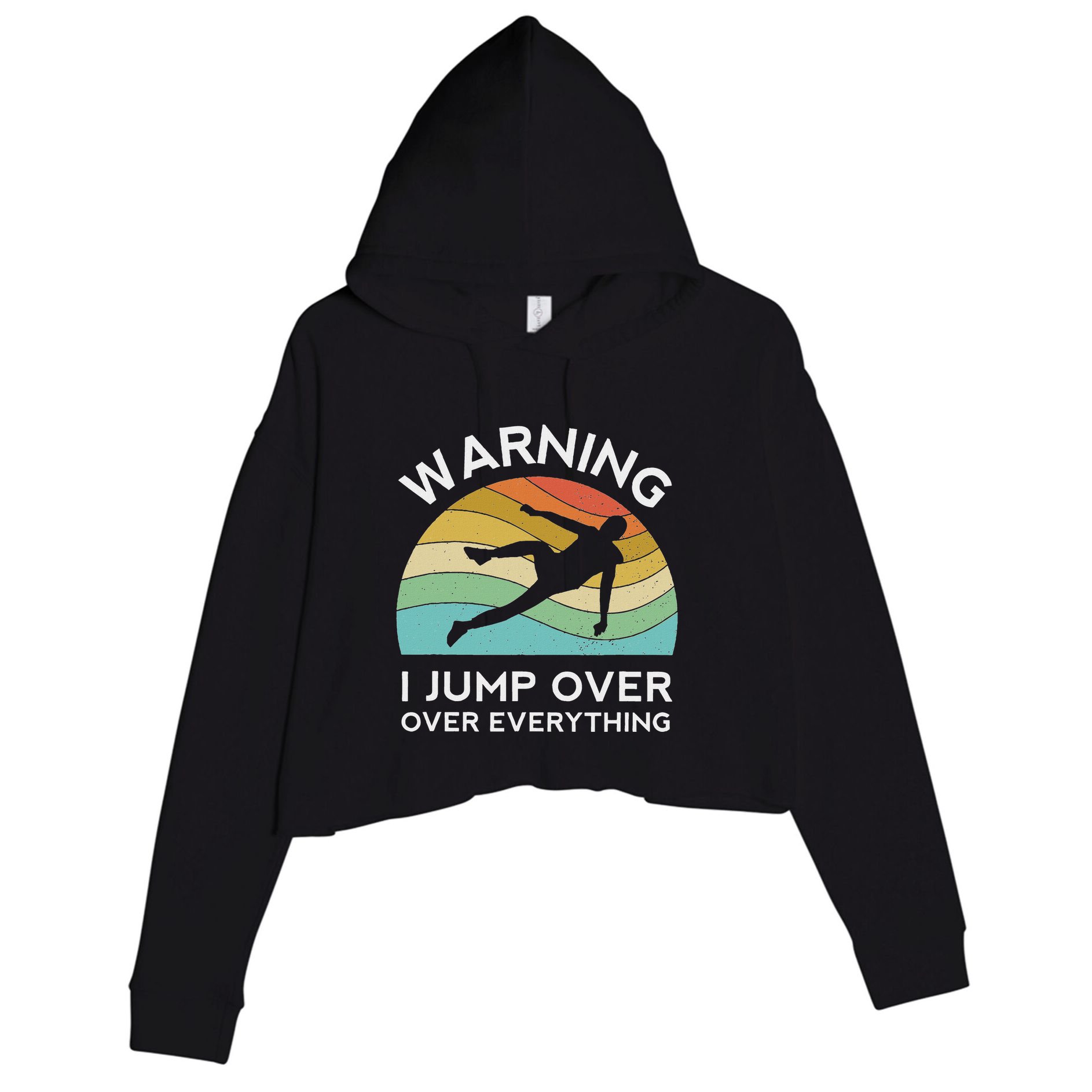 Parkour Free Running Training Traceur Retro Sport Flip Crop Fleece Hoodie
