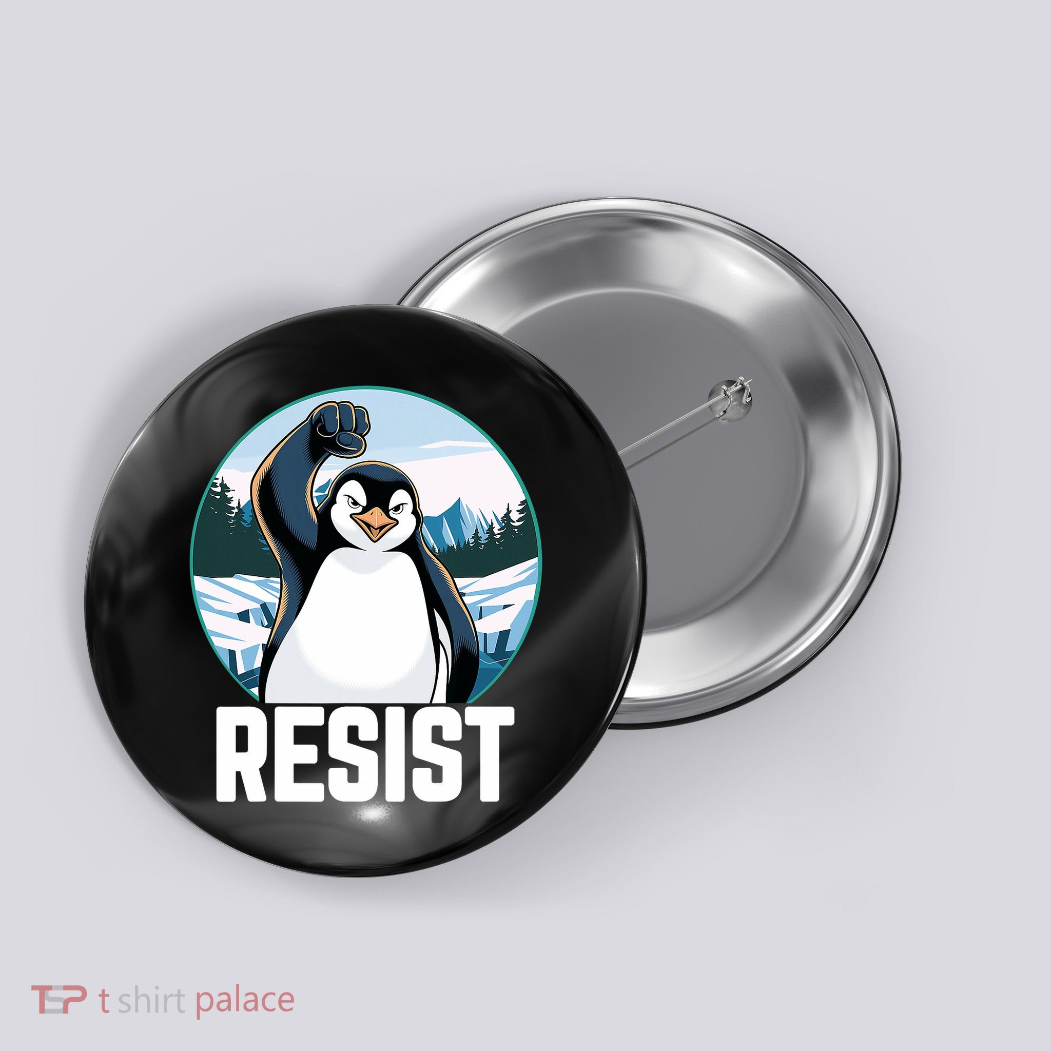 Penguin Funny Resist Tariffs  Button