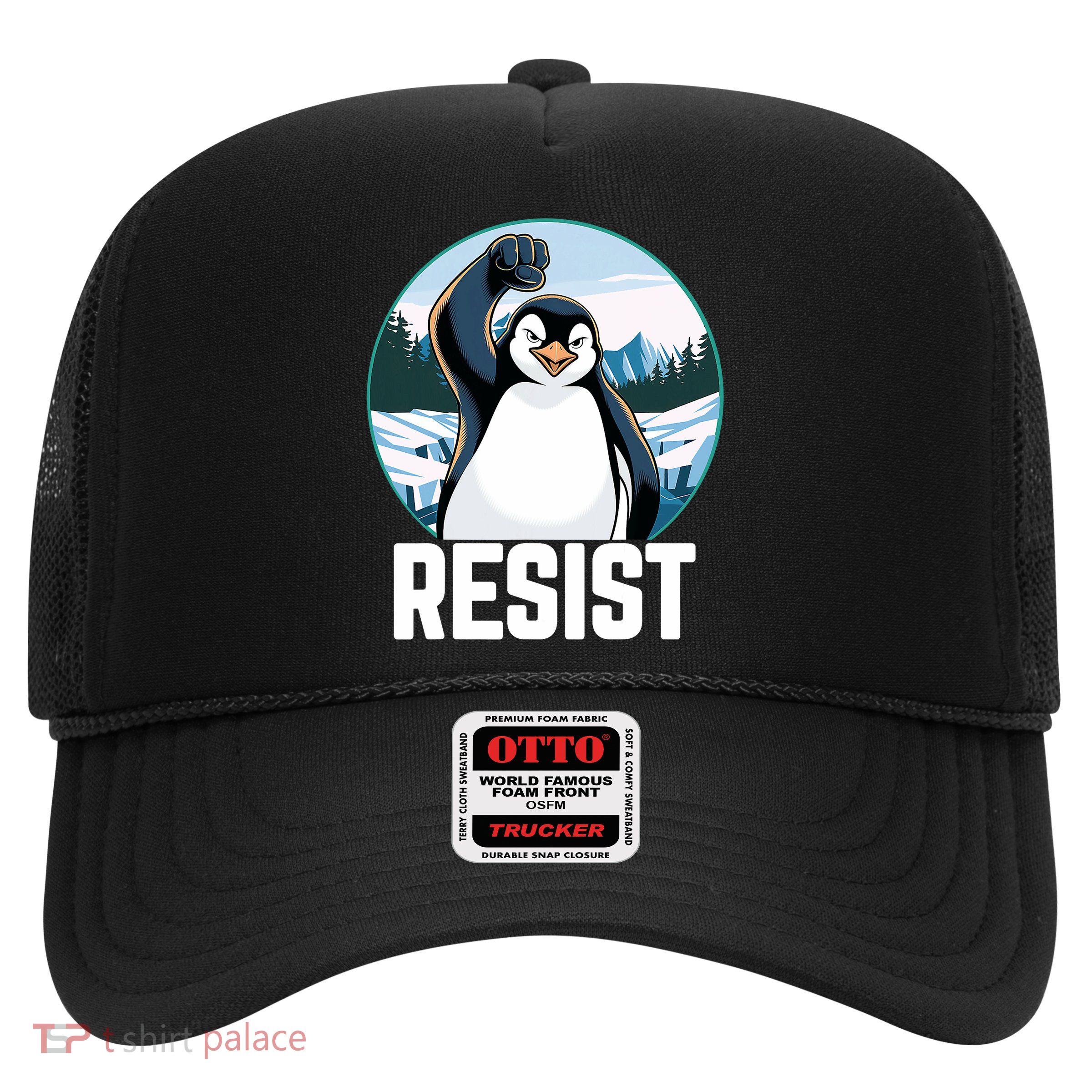 Penguin Funny Resist Tariffs  Trucker Hat