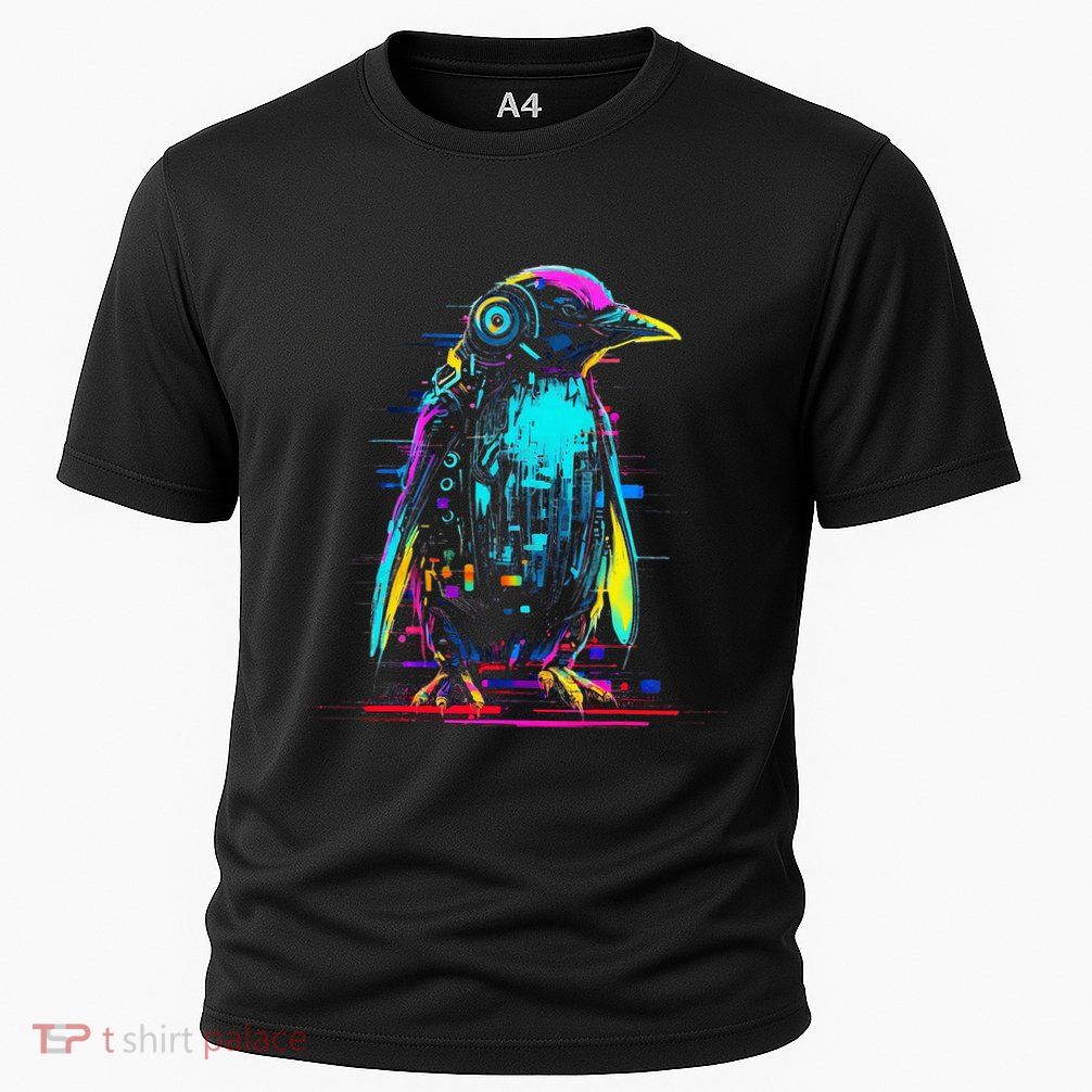 Penguin Fantasy Robot Art Animal Penguin Cooling Performance Crew T-Shirt