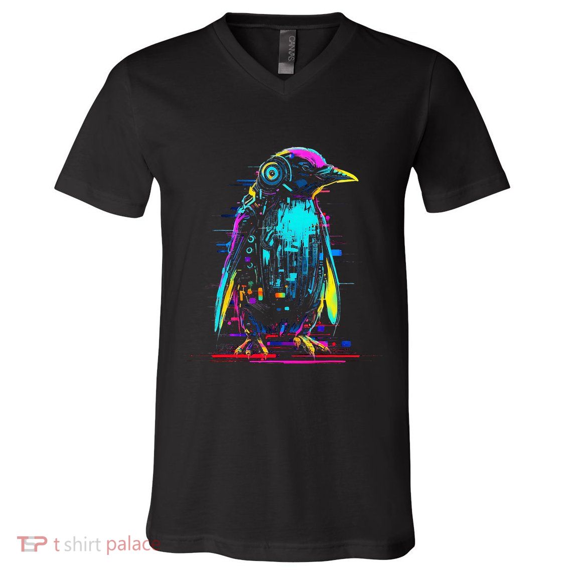 Penguin Fantasy Robot Art Animal Penguin V-Neck T-Shirt