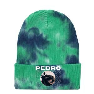 Pedro Funny Raccoon Dancing Meme Tie Dye 12in Knit Beanie