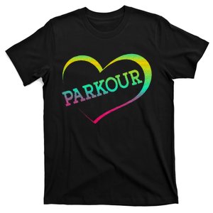 Parkour Free Running Traceur Girl Watercolor Heart Parkour T-Shirt