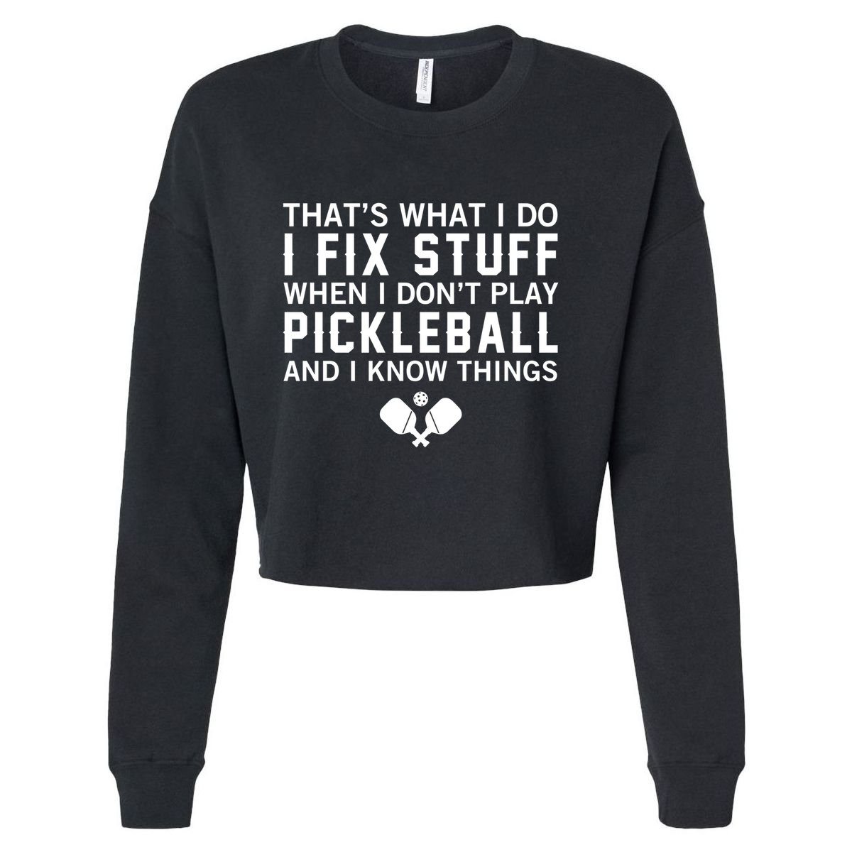 Pickleball Funny Saying Grandpa FatherS Day Gift Cropped Pullover Crew