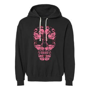 Pink Flamingo Skull Breast Cancer Awareness Halloween 2021 Garment-Dyed Fleece Hoodie