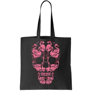 Pink Flamingo Skull Breast Cancer Awareness Halloween 2021 Tote Bag