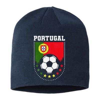 Portugal Flag Soccer Fan Sustainable Beanie