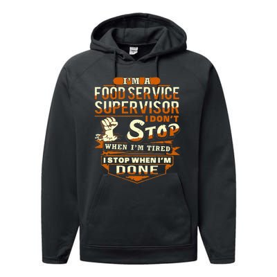 Proud Food Service Supervisor Funny Performance Fleece Hoodie