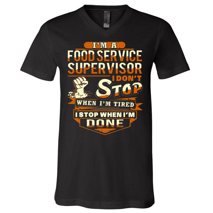 Proud Food Service Supervisor Funny V-Neck T-Shirt