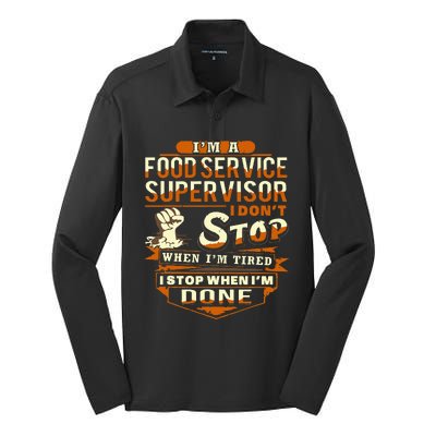 Proud Food Service Supervisor Funny Silk Touch Performance Long Sleeve Polo