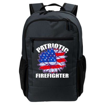 Patriotic Firefighter Sunflower Retro Job America Flag Gift Daily Commute Backpack