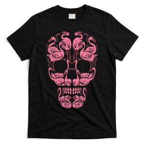 Pink Flamingo Skull Breast Cancer Awareness Halloween T-Shirt