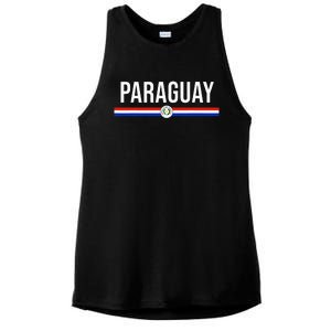 Paraguay Flag Sports Soccer Football Athletic Jersey Top Ladies PosiCharge Tri-Blend Wicking Tank