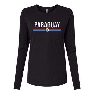 Paraguay Flag Sports Soccer Football Athletic Jersey Top Womens Cotton Relaxed Long Sleeve T-Shirt