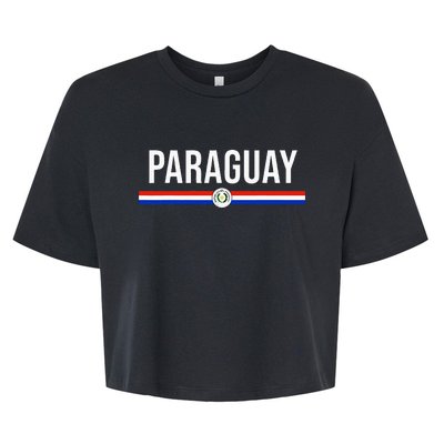 Paraguay Flag Sports Soccer Football Athletic Jersey Top Bella+Canvas Jersey Crop Tee